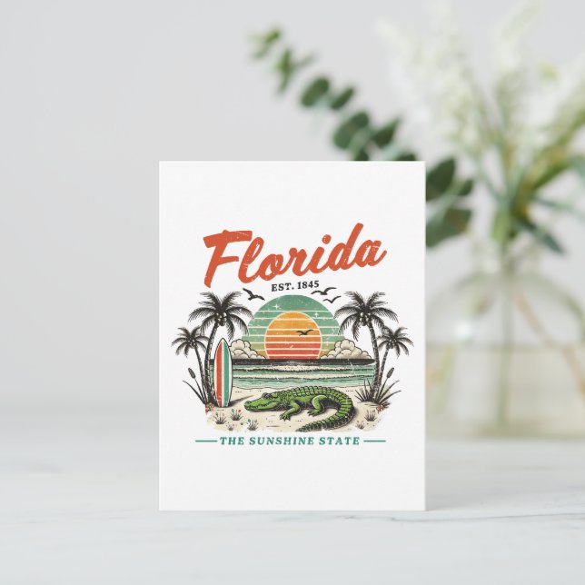 Postal Florida, El Estado Sunshine - Sunset Beach Scene (Anverso de pie)