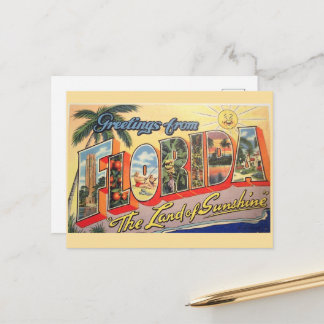 Postal Florida estatal retro.