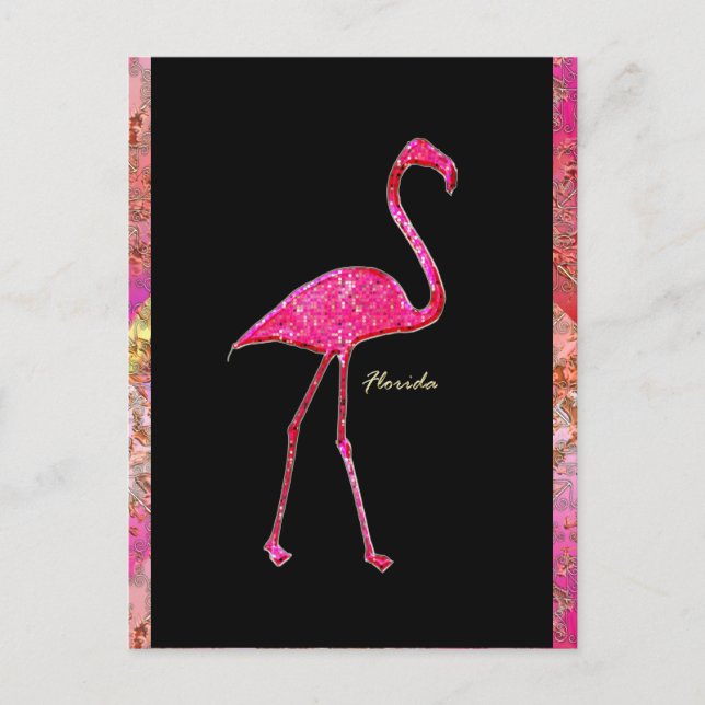 Postal Florida Flamingo Rosado Caliente (Anverso)