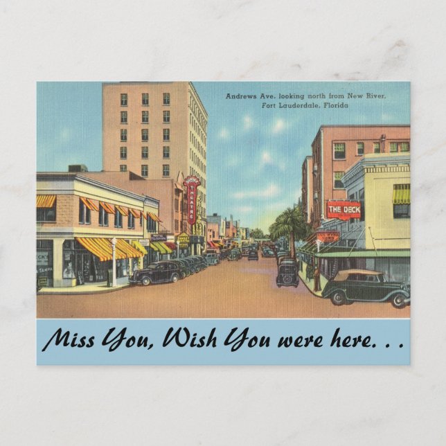 Postal Florida, Ft. Lauderdale, Andrews Ave. (Anverso)