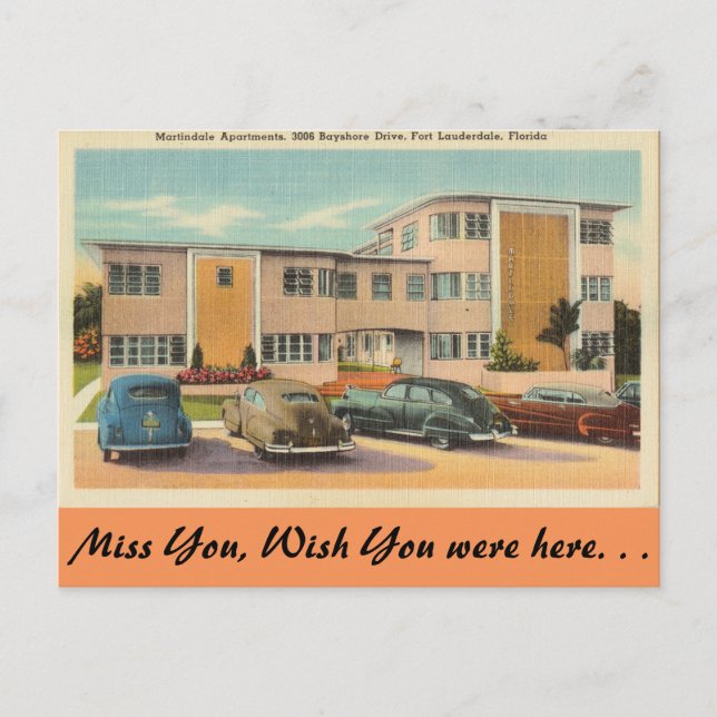 Postal Florida, Ft. Lauderdale, Martindale Apartments (Anverso)