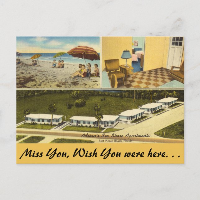 Postal Florida, Ft. Pierce, Sea Shore Apartments (Anverso)