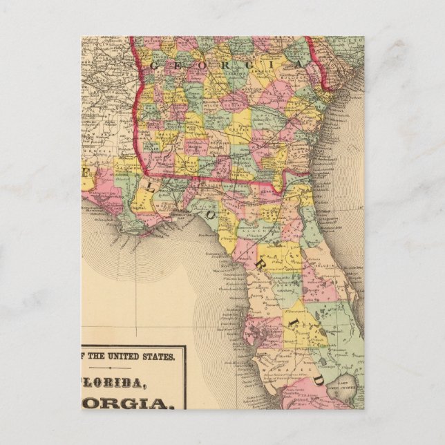 Postal Florida, Georgia y Carolina del Sur (Anverso)