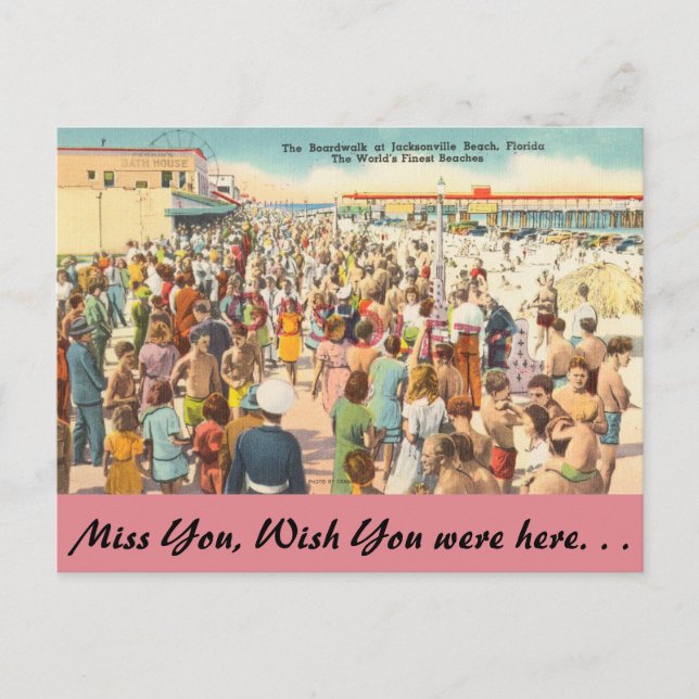 Postal Florida, Jacksonville, Amusements Beach (Anverso)