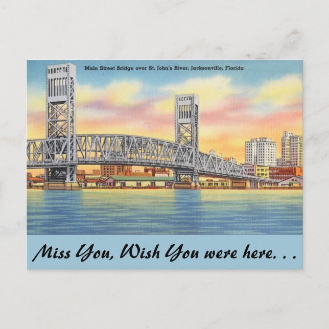 Postal Florida, Jacksonville, Principal Puente St. (Anverso)