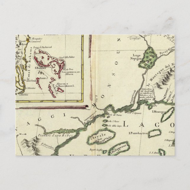 Postal Florida, Lagos Superiores, Bahamas (Anverso)