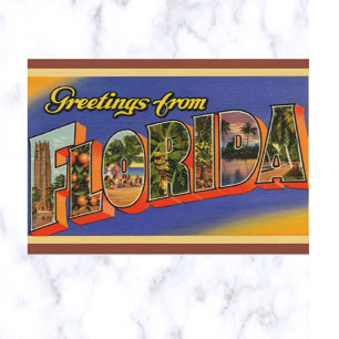 Postal Florida Letra Grande Vintage