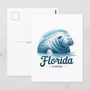 Postal Florida, Manatee, Postcross Postcard