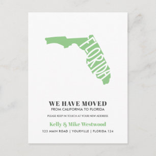 Postal FLORIDA Nos hemos mudado Nueva dirección Nueva Cas