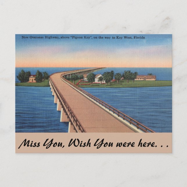 Postal Florida, Pigeon Key, Overseas Highway (Anverso)