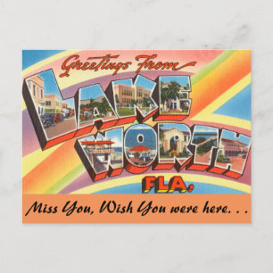 Postal Florida, saludos desde el lago Worth