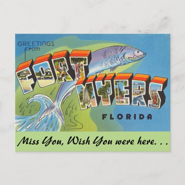 Postal Florida, saludos desde Fort Myers (Anverso)