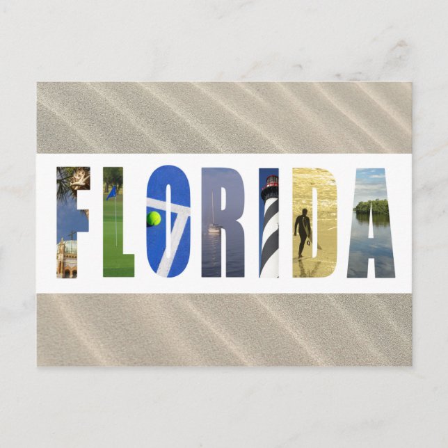 Postal Florida Sand Beach Travel Photo (Anverso)