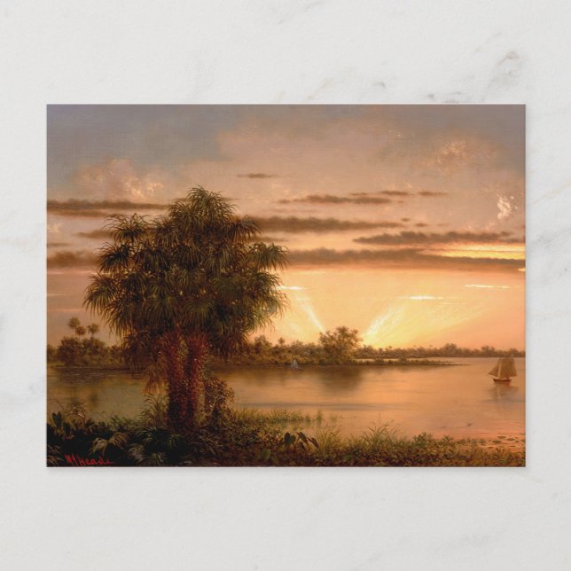 Postal Florida Sunrise Martin Johnson Heade (Anverso)