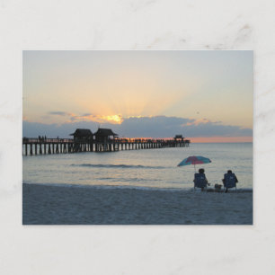 Postal Florida Sunset en Beach Postcard