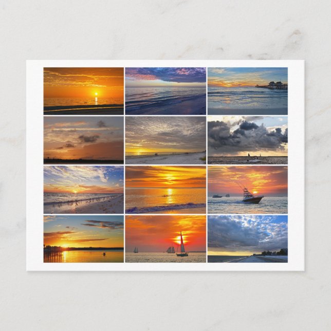 Postal Florida Sunsets Collage (Anverso)