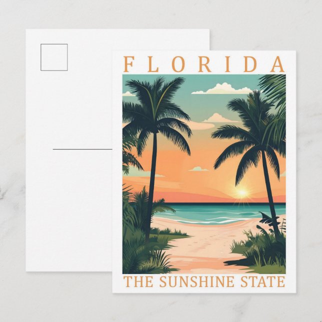 Postal Florida Sunshine State USA Travel Place (Anverso / Reverso)