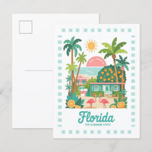Postal Florida Sunshine State USA Viaje de verano