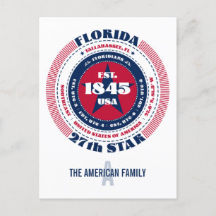 Postal Florida, Tallahassee, FL, Patriótico, Monograma