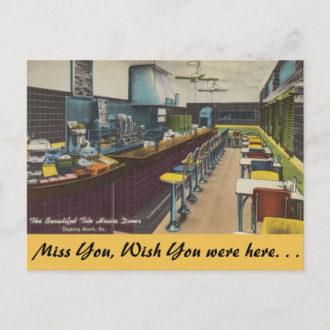 Postal Florida, Tile House Diner, Daytona Beach (Anverso)