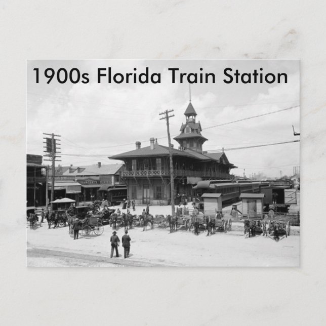Postal "Florida Train Station" de los años 1900 (Anverso)