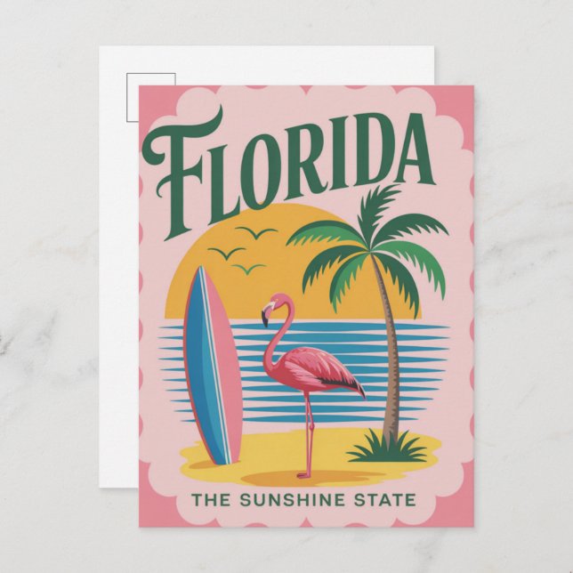Postal Florida USA Vintage Travel (Anverso / Reverso)