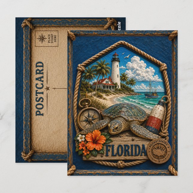 Postal Florida Viajes Antiguos (Anverso / Reverso)