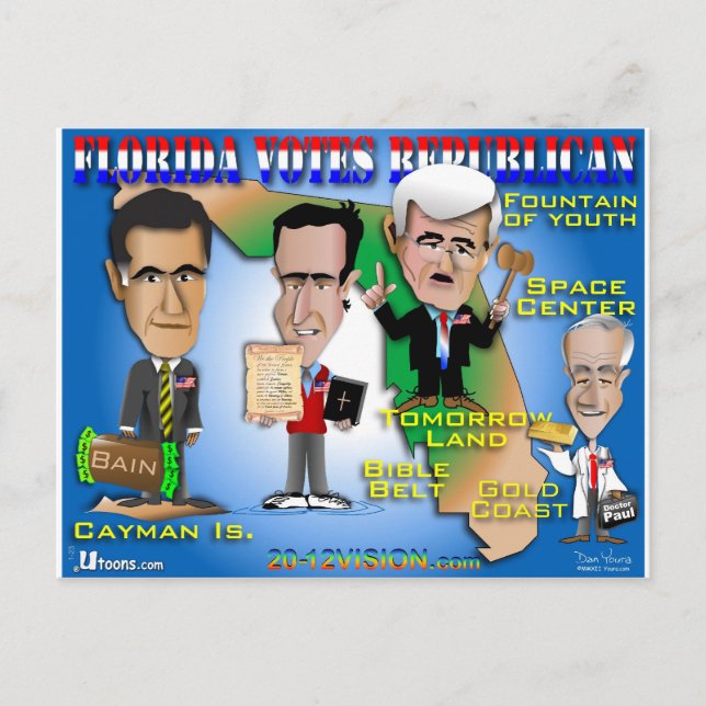 Postal Florida vota 4 republicanos (Anverso)