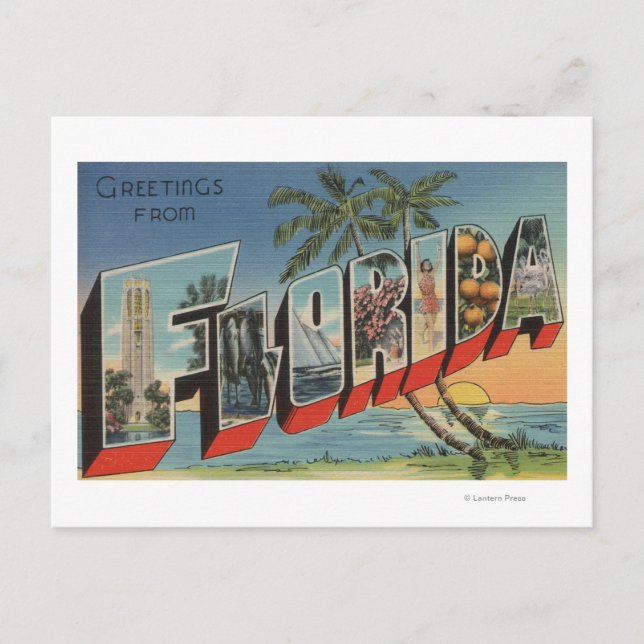 Postal FloridaEscenas de letras grandesFlorida (Anverso)
