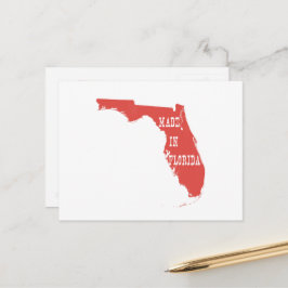 Postal Floridana Roja Hecha En Florida Con Forma De Flori