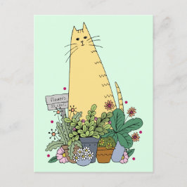 Postal florista de gato lindo