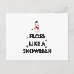 Postal Floss Como Un Snowman Dance Funny Navidades