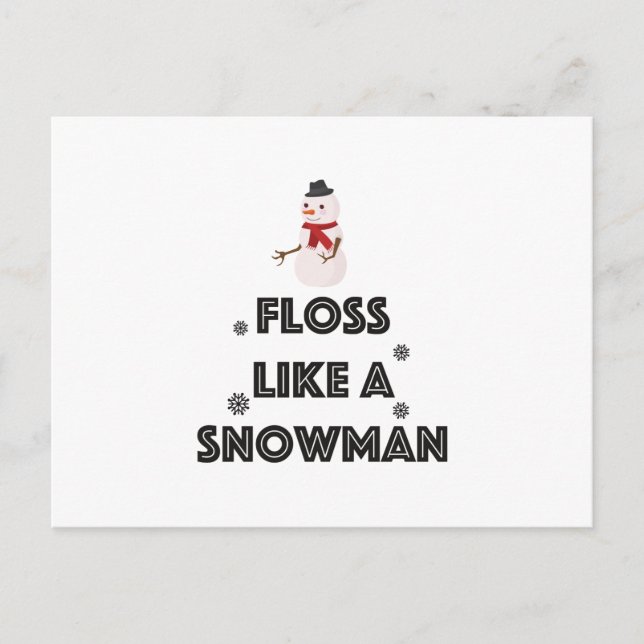 Postal Floss Como Un Snowman Dance Funny Navidades (Anverso)