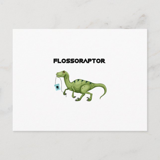 Postal Floss Flossoraptor Higiene Dental Funny - Dentista (Anverso)