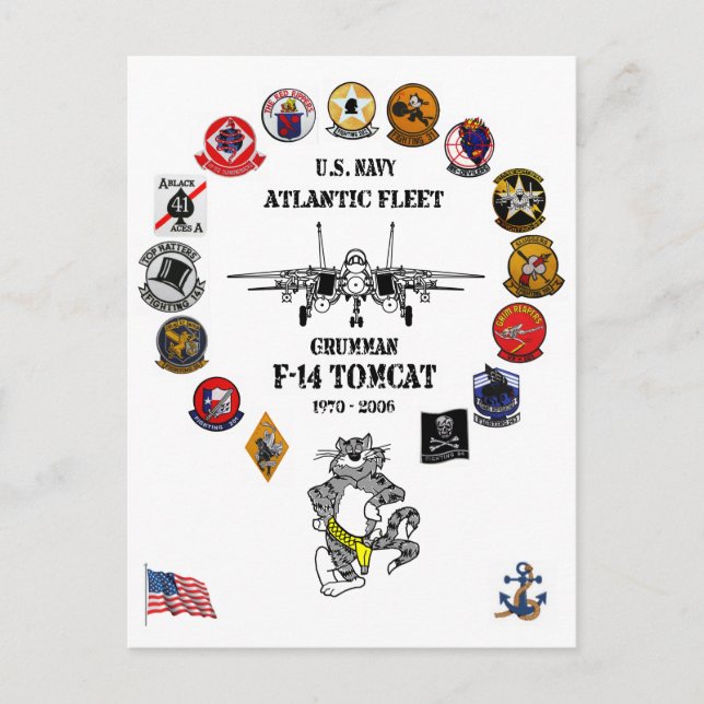 POSTAL FLOTA ATLÁNTICA - F-14 TOMCAT SQ. (Anverso)