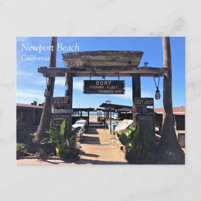 Postal Flota de pesca de marea, Newport Beach, California (Anverso)