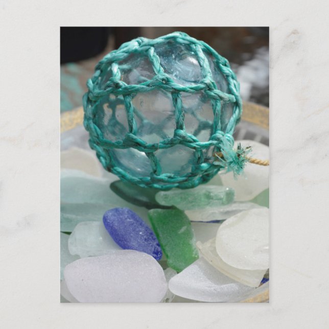 Postal Flota pesquera en vidrio, Alaska (Anverso)