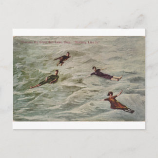 Postal Flotadores en el Gran Lago Salado, Utah