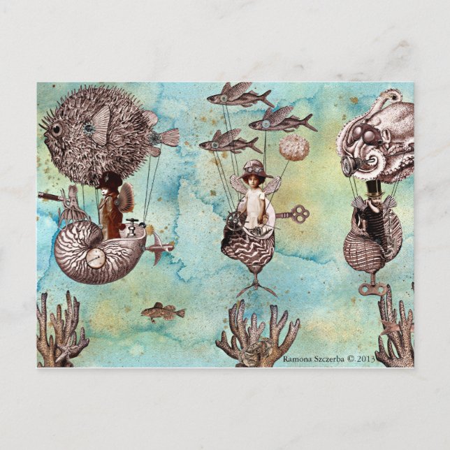 Postal Flotilla submarina de Steampunk (Anverso)