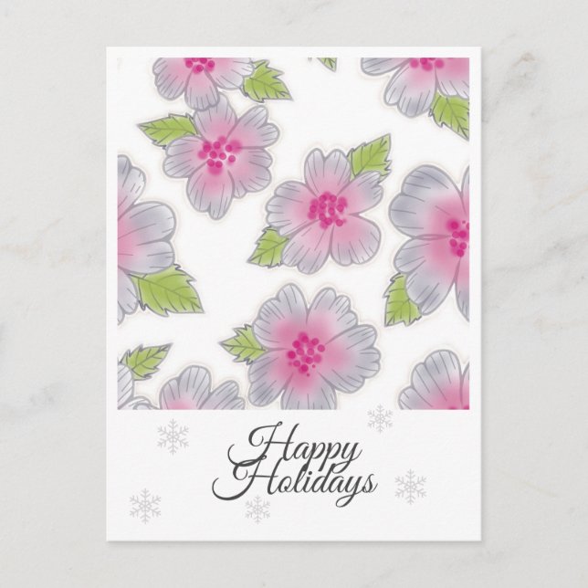 Postal Flowance Elegance Happy Holidays Birthday Card (Anverso)