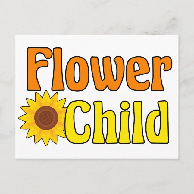 Postal Flower Child Cute Hippie Sunflower 70 (Anverso)
