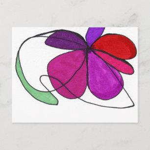 Postal "Flower Dance" Abstract Postcard