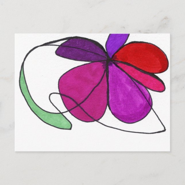 Postal "Flower Dance" Abstract Postcard (Anverso)