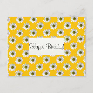 Postal Flower floral design daisises on amarillo