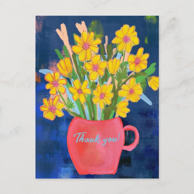 Postal Flower Impression Thank you (Anverso)