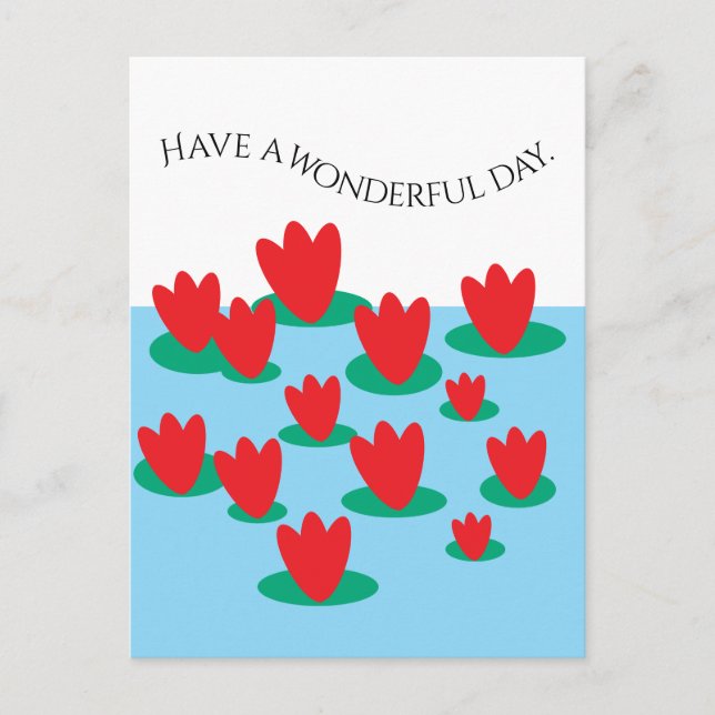 Postal Flowers on a pond (Anverso)