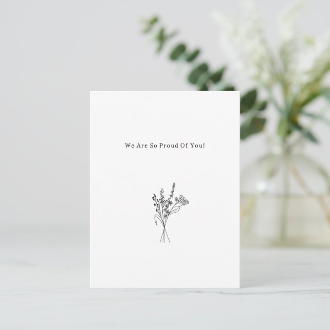 Postal Flowers Sweet And Cute Proud Of You Quote Card (Anverso de pie)