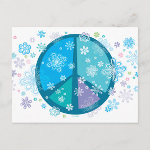 Postal Flowery Peace Sigh POSTCARD