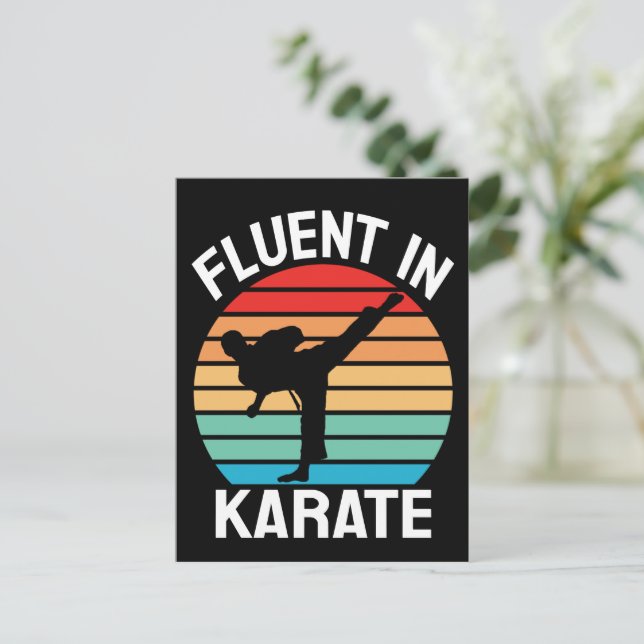 Postal Fluent in Karate Funny Karate (Anverso de pie)
