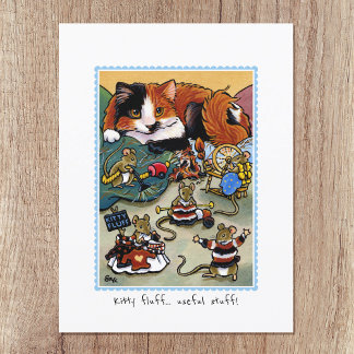 Postal ¡Fluff Kitty! El crecimiento personalizado del gat